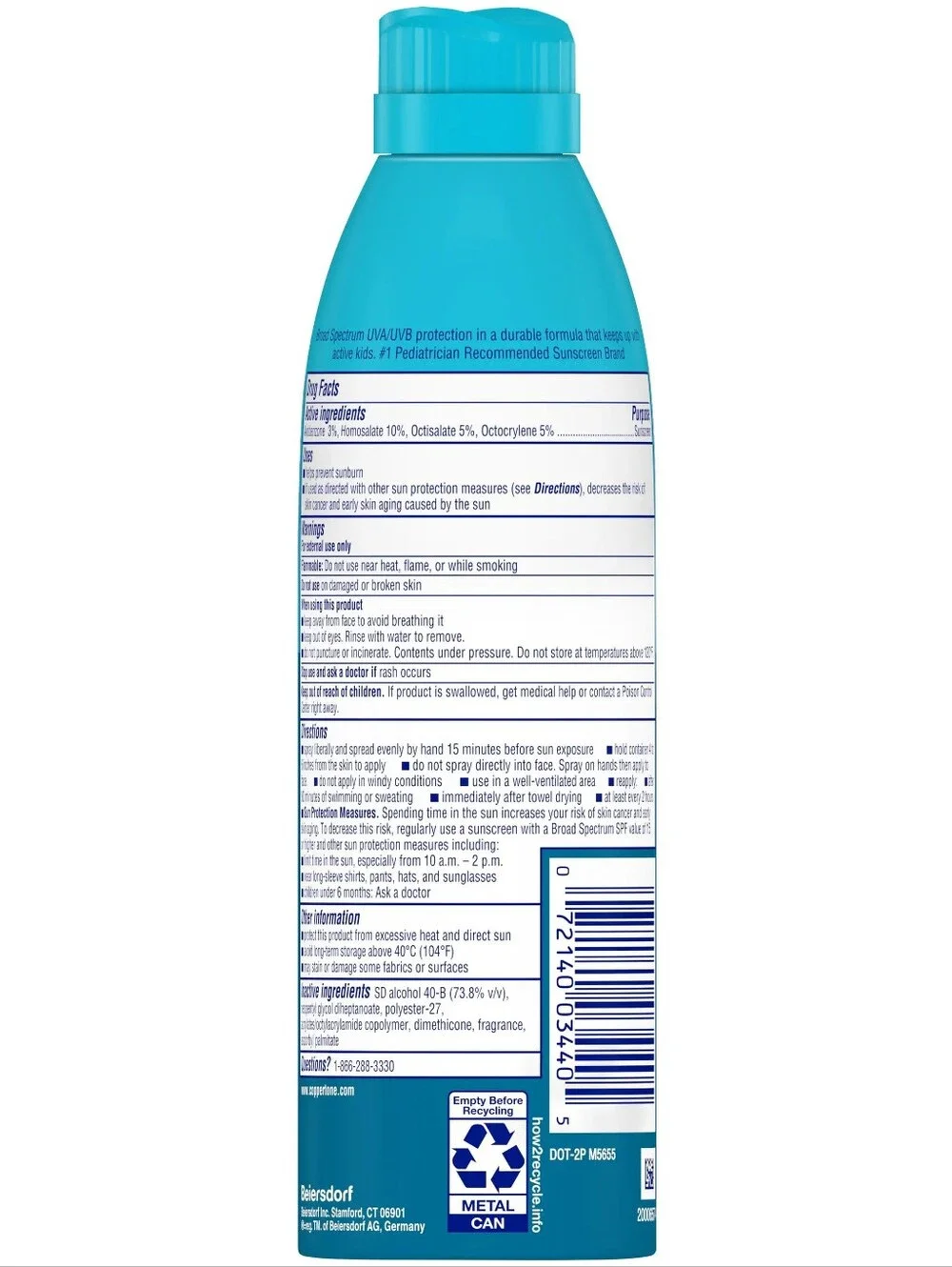 Coppertone Kids SPF 50 Sunscreen Spray 2-Pack - Bright Teal & Navy